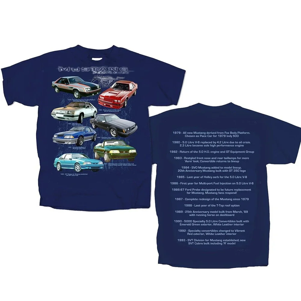 Joe Blow Ford Mustang Fox Body History T-Shirt-small